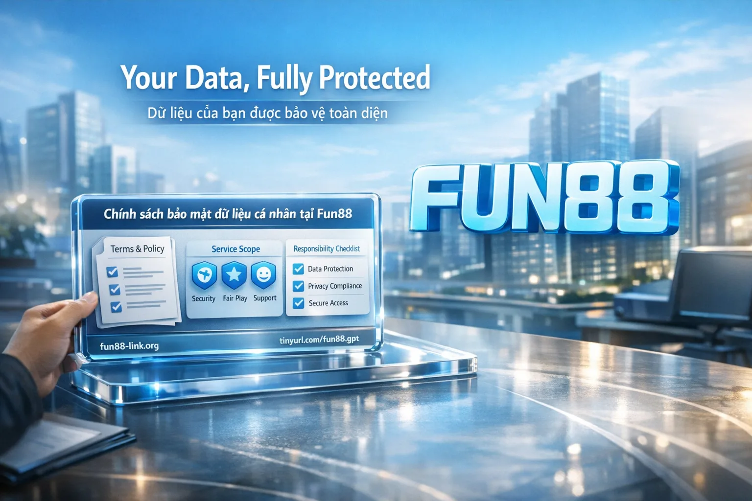 chính sách bảo mật dữ liệu cá nhân Fun88 SSL 128-bit bảo vệ thông tin người dùng
